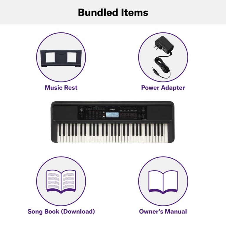 Yamaha 61 Touch Sensitive Keys Portable Keyboard for Beginners with Music Rest, Power Adapter PSR-E383 - Image 4