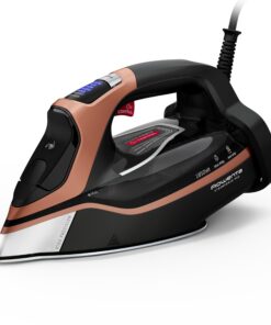 Rowenta, Iron, Steam Force Pro Stainless Steel Soleplate Steam Iron for Clothes, 400 Microsteam Holes, Professional Results, 1850 Watts, Auto-off, Ironing, Copper Clothes Iron DW9540