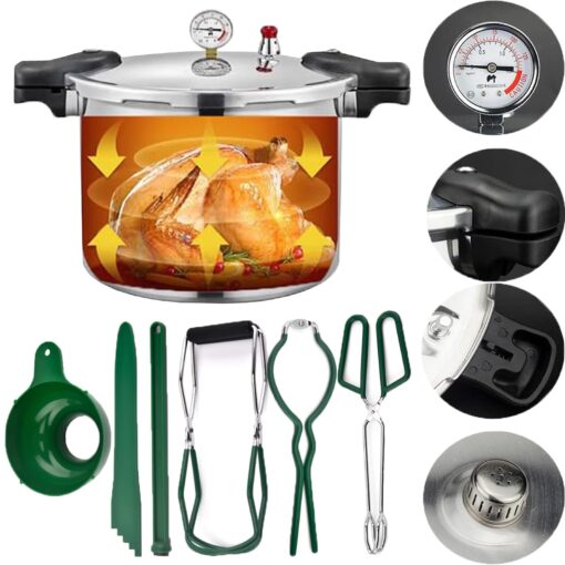 25 Quart Pressure Canner Cooker & all american pressure canners for canning & water bath canner | Pressure Gauge & Pressure Regulator | Induction Compatible & Pressure release 13 PSI (+/- 5%) - Image 5