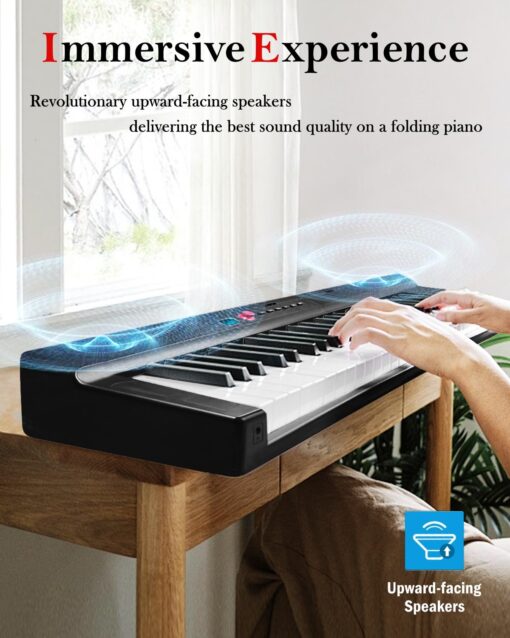 Longeye Foldable Piano Keyboard 88 Key Folding Piano Portable Electric Keyboard Semi Weighted Digital Piano for Beginners with Headphone, Sustain Pedal, Music Rest, Carry Case (Enhanced Sound) - Image 10