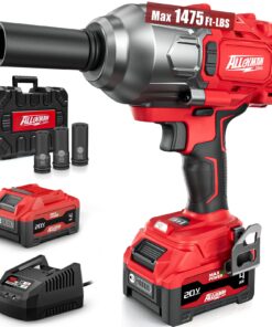 Alloyman Cordless Impact Wrench, 1475Ft-lbs (2000N.m) 1/2 High Torque Brushless Impact Gun, 20V Power Impact Driver, 4000mAh Battery,3 Sockets, Brushless Motor Variable Speeds for Car/Truck RV/Mower