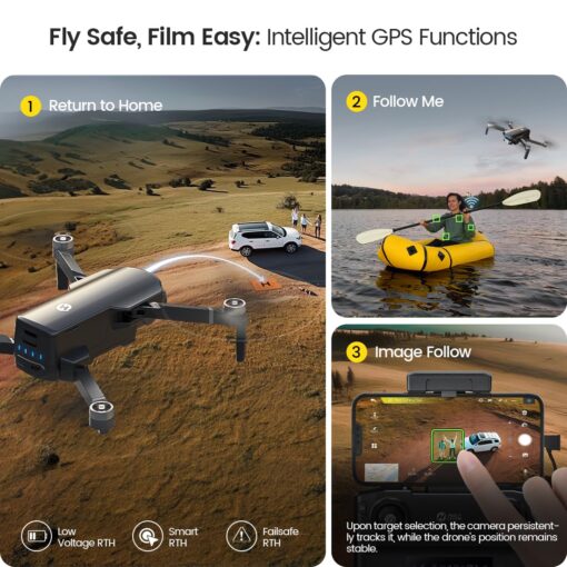 Holy Stone GPS Drone with 4K UHD Camera for Adults Beginner; HS360S 249g Foldable FPV RC Quadcopter with 10000 Feet Control Range, Brushless Motor, Follow Me, Smart Return Home, 5G Transmission - Image 6