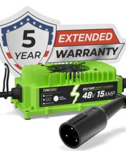 FORM 48 Volt Golf Cart Battery Charger for Club Car Precedent & DS Golf Carts - 48V 15 AMP Lithium, LiFePO4, Lead Acid - Elite Version