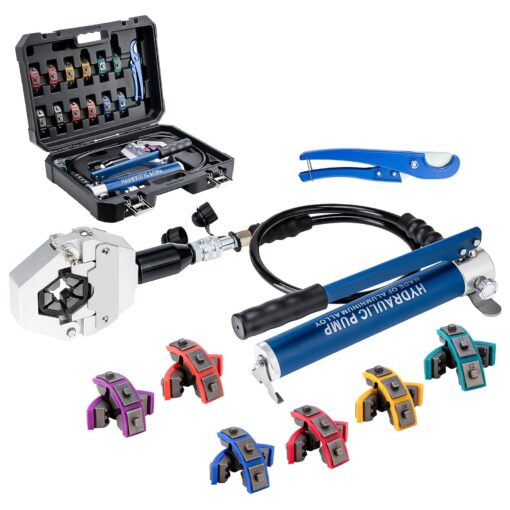 IBOSAD Hydraulic Hose Crimper Hydra-Krimp 71500 Manual A/C Hose Crimper Kit Air Conditioning Repaire Handheld Hydraulic Hose Crimping Tool (Split with Manual Pump)