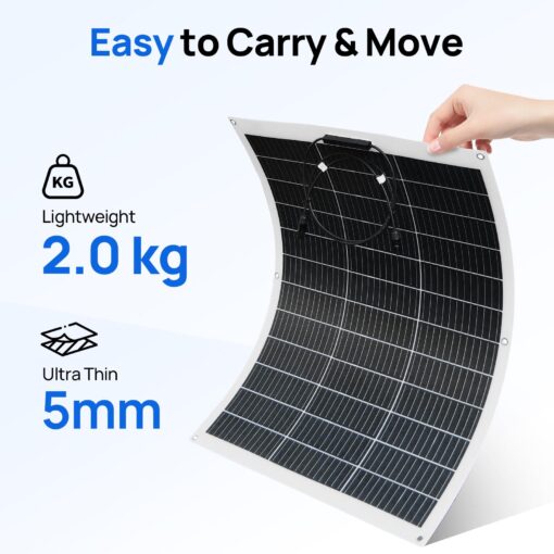 ECO-WORTHY 260Watt 12Volt Flexible Solar Panel Kit for Off Grid Home RV, Boat and Uneven Surfaces:2pcs 130W Mono Solar Panel + 30A 12V Charger Controller + Solar Cable + Tray Cable + Y Branch - Image 7
