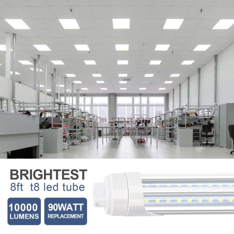LED Shop Light 8FT Tube, 2 Pin LED Tube Lights, V Shaped, R17D HO Rotatable LED Bulb, 90W, Clear Cover, Cold White 6000k, Fluorescent Tube Replacement, Ballast Bypass,Dual-End Powered, 10Pack - Image 4