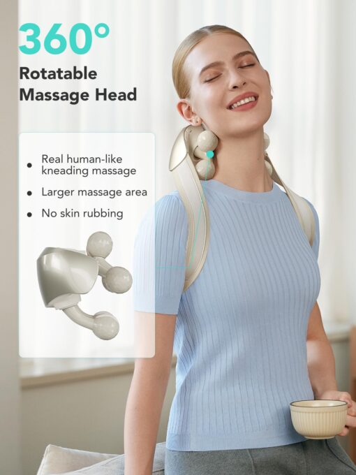 SKG Neck Massager for Pain Relief Deep Tissue FSA HSA Eligible Shiatsu Massager with Heat,for Neck and Shoulder Pain H7 Ultra - Image 8