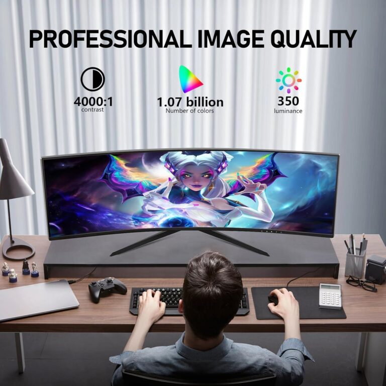 ZZA 34" UltraWide Curved QHD Monitor - Immersive Gaming Experience with 165Hz Refresh Rate, VA Panel, and AMD FreeSync Premium | HDR10 | 99% sRGB | 3440x1440 - Image 6