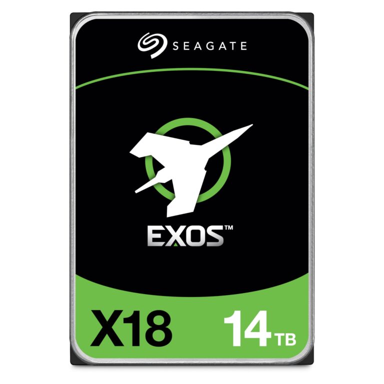 Seagate Exos X18 ST14000NM000J 14 TB Hard Drive - Internal - SATA (SATA/600) - Conventional Magnetic Recording (CMR) Method - Storage System, Video Surveillance System Device Supported - 7200rpm