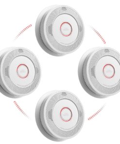 SITERWELL Smoke and Carbon Monoxide Detector 10-Year Battery, Wireless Interconnected Smoke Alarm Carbon Monoxide Detector with Dual Language Voice Alerts for Home and Babyroom, 4 Pack