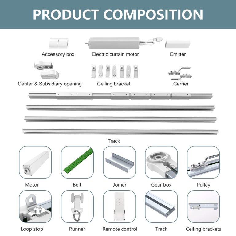 Electric Celling Curtain Tracks 87"-244" Smart Curtains Motorized Opener Curtains Rods with Remote Control (236'') - Image 2