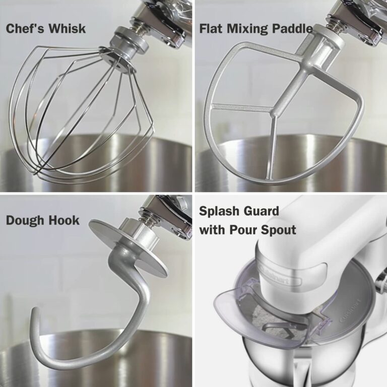 Cuisinart SM-50CO Precision Master 5.5-Quart 12-Speed Stand Mixer with Mixing Bowl, Chef's Whisk, Flat Mixing Paddle, Dough Hook, and Splash Guard with Pour Spout, Blushing Coral, Manual - Image 4