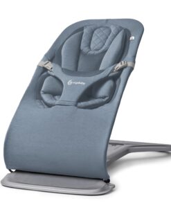 Ergobaby Evolve 3-in-1 Bouncer, Adjustable Multi Position Baby Bouncer Seat, Fits Newborn to Toddler, Oxford Blue