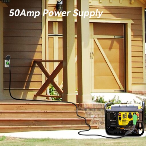RVMATE 50 Amp 50 Feet RV Lockable Power Extension Cord, Easy Plug in Handle, 14-50P to SS 2-50R with LED Indicator, ETL Listed - Image 2