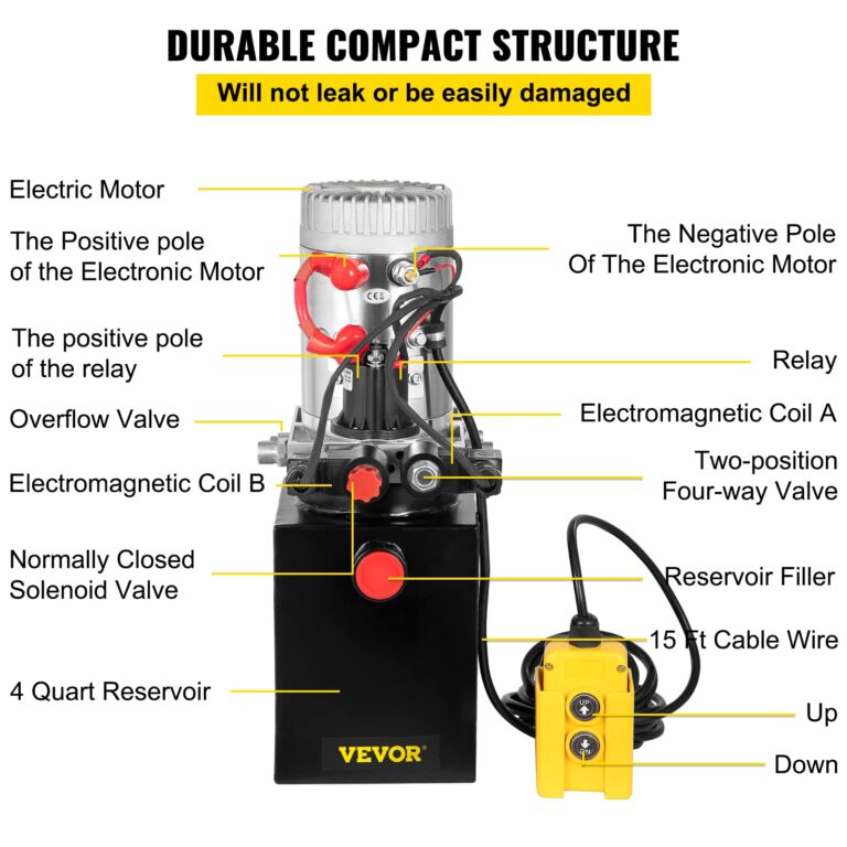 Vevor Hydraulic Pump 4 Quart Double Acting for Dump Trailer Car Lifting - Image 5