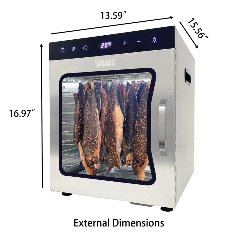 Kalahari Khabu Stainless Steel Biltong Box Food Dehydrator and Drying Cabinet – Large 10 Trays, 5 Hanging Rods, with 20-90°C Temperature Control – Perfect for Drying Biltong, Meat, Vegetable & Fruit - Image 6