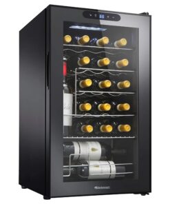 Wine Enthusiast 24-Bottle Compressor Wine Cooler with Upright Bottle Storage - Freestanding Wine Refrigerator with Digital Touchscreen and LED Temperature Display