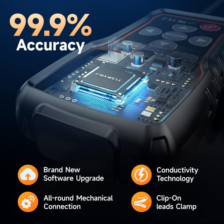 FOXWELL BT705 Plus Car Battery Tester 12V 24V Automotive, 100-2000CCA Battery Load Tester Digital Battery Analyzer Charging System Alternator Analyzer Cranking Checker for Car Heavy Duty Truck Marine - Image 4