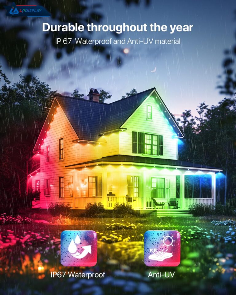 LPDISPLAY Permanent Outdoor Lights Pro 100ft with 80LEDs,RGB Cool Warm Light Smart permanen Outdoor Lights, Outdoor Christmas Lights for Outside House Decor All Year, Halloween, Christmas, Holiday - Image 2