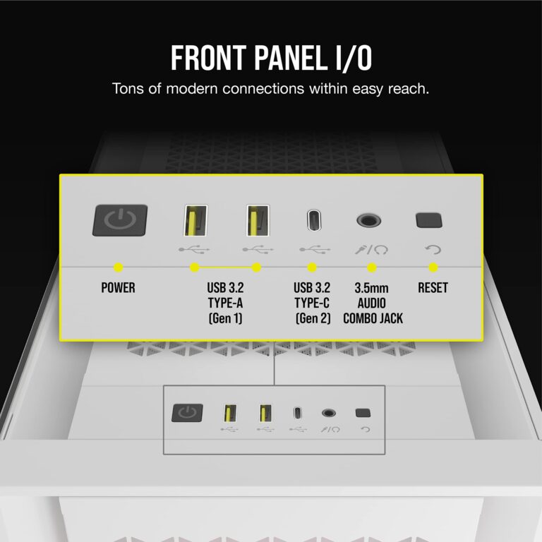 Corsair 5000D Airflow Mid-Tower Case - 3 RGB Fans - Lighting Controller - High-Airflow Design - RapidRoute Cable Management - True White - Image 3