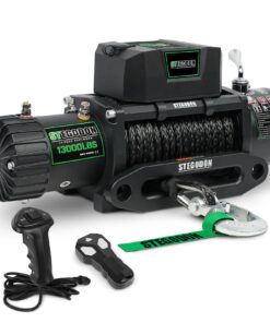 STEGODON Winch 13000 lb Winch 12V Electric Winch Synthetic Rope Winch Rough Country Winch with Hawse Fairlead,Wired Handle and Corded Control for Jeep Truck SUV