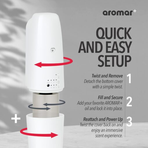 AROMAR Waterless Plug-in Aroma Diffuser – App-Controlled, Covers 1000 Sq.Ft – Featuring Miami, New York & Rome – Inspired by The Iconic Scents of Ritz Carlton, 1 Hotel & Santal – White - Image 6