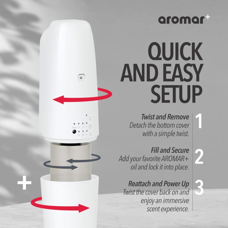 AROMAR Waterless Plug-in Aroma Diffuser – App-Controlled, Covers 1000 Sq.Ft – Featuring Miami, New York & Rome – Inspired by The Iconic Scents of Ritz Carlton, 1 Hotel & Santal – White - Image 6