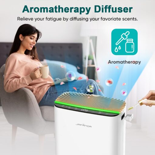 Jafända HEPA Air Purifier for Bedroom, Allergen Air Cleaners for Home Large Room up to 1226ft², Mold Air Purifiers for Home, True HEPA Air Filter Removes 99.97% Pet Dander/Hair, Pollen Dust Smoke&VOCs - Image 6