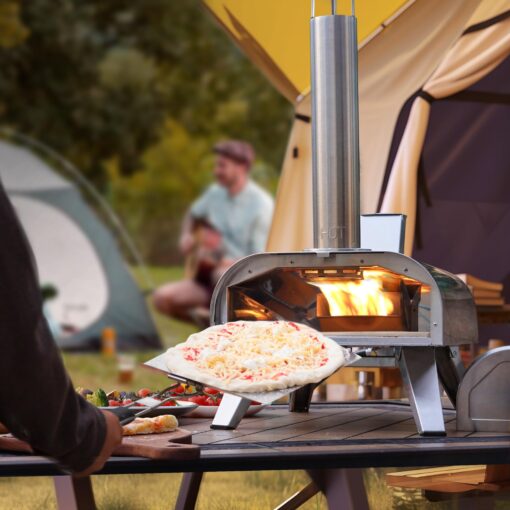 BIG HORN OUTDOORS 12" Multi-Fuel Pizza Oven, Portable Outdoor Pizza Oven, Wood Fired & Propane Gas, Pellet Pizza Maker with Pizza Stone - Image 2