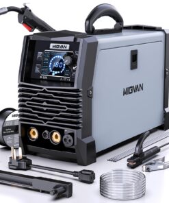 MIGVAN 180A MIG Welder Machine, 110V/220V Dual Voltage Gas/Gasless Flux Core/Lift TIG/Stick/Spool Gun 5-in-1 Synergic Welding with 2T/4T, Portable Welders for Beginner, DIYers & Professionals