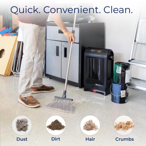 EyeVac Pro Touchless Vacuum Automatic Dustpan - Ultra Fast & Powerful - Great for Sweeping Salon Pet Hair Food Dirt Kitchen, Corded Canister Vacuum, Bagless, Automatic Sensors, 1400 Watt (Black) - Image 5