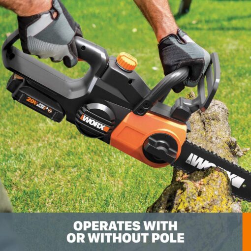 Worx WG323 20V Power Share 10" Cordless Pole/Chain Saw with Auto-Tension (Battery & Charger Included) - Image 6