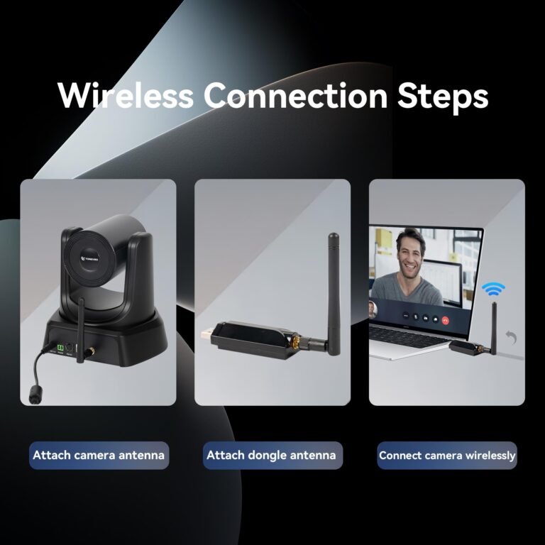 TONGVEO Wireless Conference Room Webcam, Church Live Streaming 10X USB 1080P 60fps PTZ Camera for Worship Services Online Conference, Works with Zoom, Skype OBS - Image 3