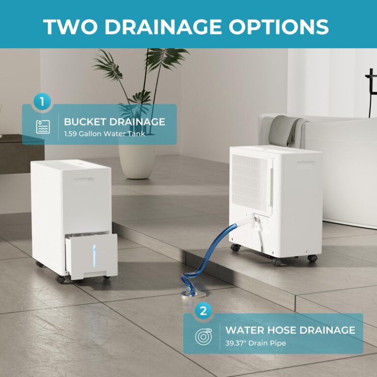 Euhomy 4500 Sq.Ft Energy Star Dehumidifier for Basement with Drain Hose, 50 Pint to 110 Pint Dehumidifier with 1.59 Gallon Water Tank, Auto Drainage,Large Dehumidifiers For Home with 4 Operation Modes - Image 6