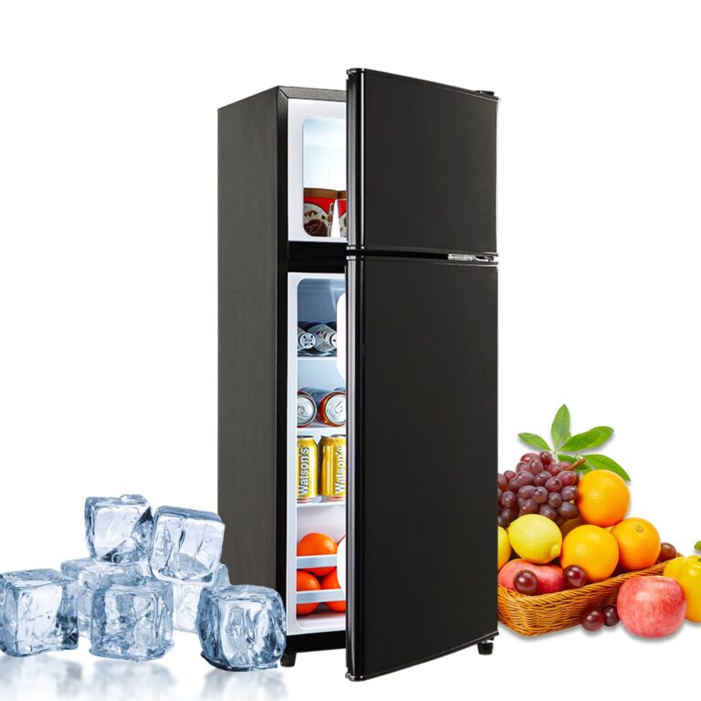 Kazigak Mini Fridge with Freezer, 3.5 Cu.Ft Compact refrigerator, Small Fridge with 7 Adjustable Thermostat, 2 Doors, For Dorm/Apartment/Office/Kitchen - Black - Image 3