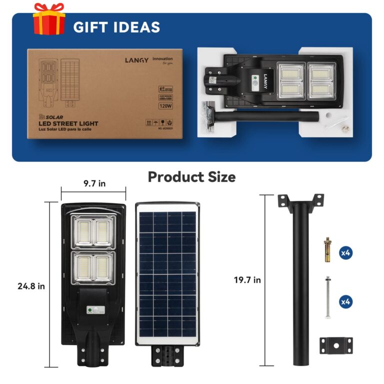 LANGY Solar Street Lights 2PACK (2PACK 12000LM) - Image 2