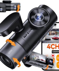 Vantrue N5 4 Channel WiFi 360° All Sides Dash Cam, STARVIS 2, IR Night Vision, 2.7K+1080P*3 Front Rear Inside Dashcam, Voice Control, GPS, 24 Hours Buffered Parking Mode Dash Camera, Support 512GB Max