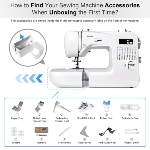 Sewing Machine Computerized Embroidery Sewing Machine with 60 Unique Built-in Stitch - Image 7
