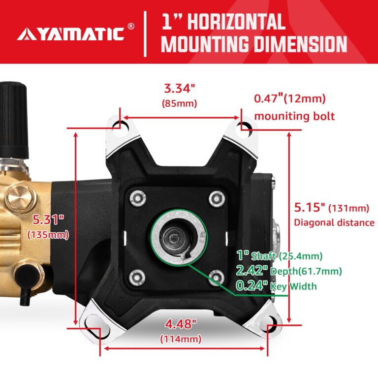 YAMATIC Horizontal Triplex Plunger Pressure Washer Pump 1" Shaft 4300 PSI 4.2 GPM, Replacement for Simpson AAA 90034, 90039,90038, Honda GX340, GX390, GX270 for Industrial Gas Powered Washers - Image 5