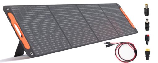 Foldable Solar Panel 200W 19.8V, 23% High Efficiency Portable Solar Charger, Monocrystalline Silicon Solar Cell with DC7909, Anderson, XT60 and DC8020 Plug for Portable Power Station