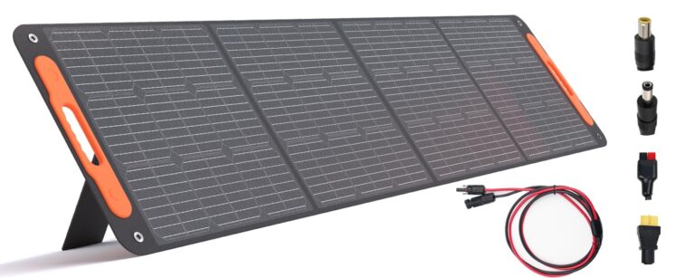 Foldable Solar Panel 200W 19.8V, 23% High Efficiency Portable Solar Charger, Monocrystalline Silicon Solar Cell with DC7909, Anderson, XT60 and DC8020 Plug for Portable Power Station