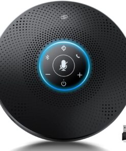 Bluetooth Speakerphone - eMeet M2 Max Professional Conference Speaker and 4 Directional Mics for up to 15 People Business Conference Calls High Volume Noise Reduction Daisy Chain Dongle Home Office