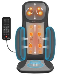 Snailax Shiatsu Neck and Back Massager with Heat, Upgraded Massage Chiar Pad with Compression, Vibration, Chair Seat Massager for Home, Office, Gifts for Men, Women