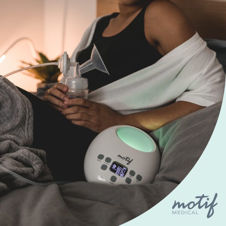 Motif Medical Luna with Battery Double Electric Breast Pump, Portable Breast Pump with Battery - Easy to Use, Quiet Motor, Built-in LED Night Light - Image 3