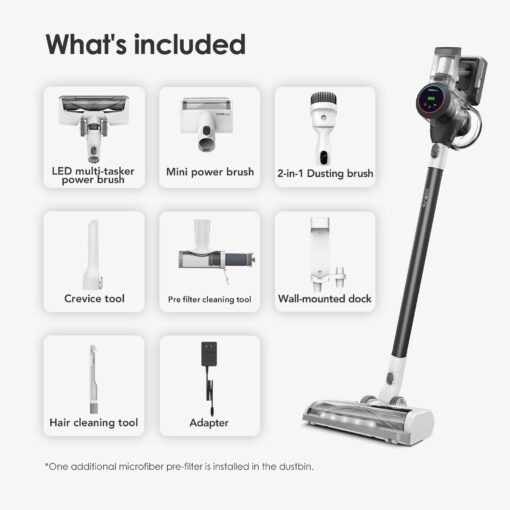 Tineco Pure ONE S11 Cordless Vacuum Cleaner, Smart Stick Handheld Cleaner Strong Suction & Lightweight, Cordless Handheld Vacuum Deep Clean Hair, Hard Floor, Carpet, Car (Pure ONE S11 Grey) - Image 2