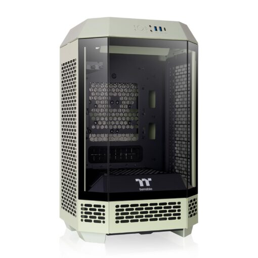 Thermaltake Tower 250 Matcha Green Mini-ITX Mini Tower; 2x120mm CT Fans Included; 360mm Radiator Support; 360mm GPU Clearance; Dual Chamber; CA-1Z9-00SEWN-00
