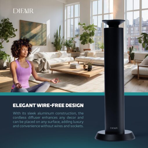 Difair Waterless Essential Oil Diffuser - Wireless Aromatherapy Diffuser Oil Machine - Fragrance Scent Diffusers for Home - Cold Air Diffuser for Office - Aroma Diffuser for Home, Hotel, Spa - Image 6
