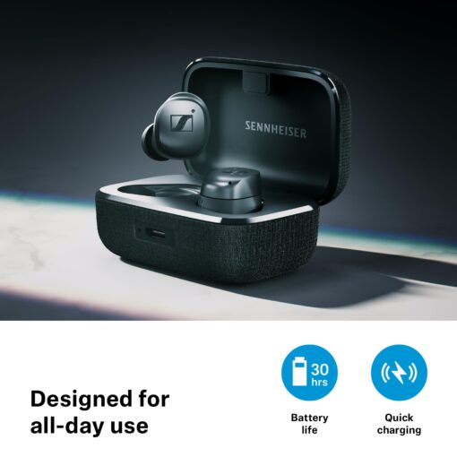 Sennheiser MOMENTUM True Wireless 4 Smart Earbuds with Bluetooth 5.4, Crystal-Clear Sound, Comfortable Design, 30-Hour Battery Life, Adaptive ANC, LE Audio and Auracast - Black Copper - Image 4