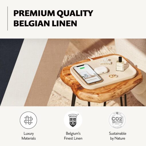 COURANT MAG:3 Charger and Tray - Belgian Linen, Multi-Device Charger Compatible with MagSafe iPhones 16, 15, 14, 13, 12 or Wireless AirPod Cases (Camel) - Image 4