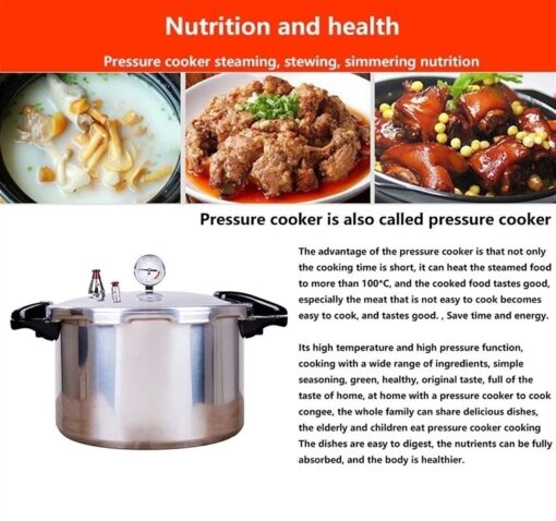 High capacity pressure cookers with cooking rack 22quart canning pressure cooker with gauge Explosion proof safety valve Extra-large size great for big canning jobs,Compatible:natural gas-open flame - Image 2